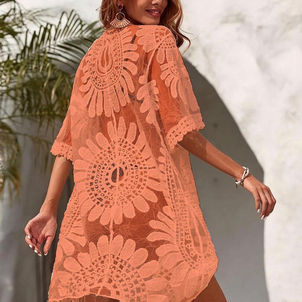 Rebellion Crochet Lace Duster – Pink – Size L 🌸✨